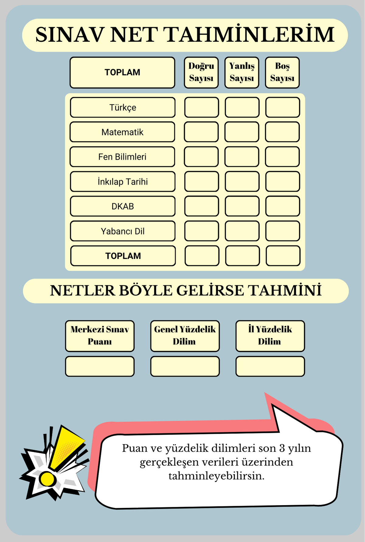 Hedef Lise Planlama Defteri