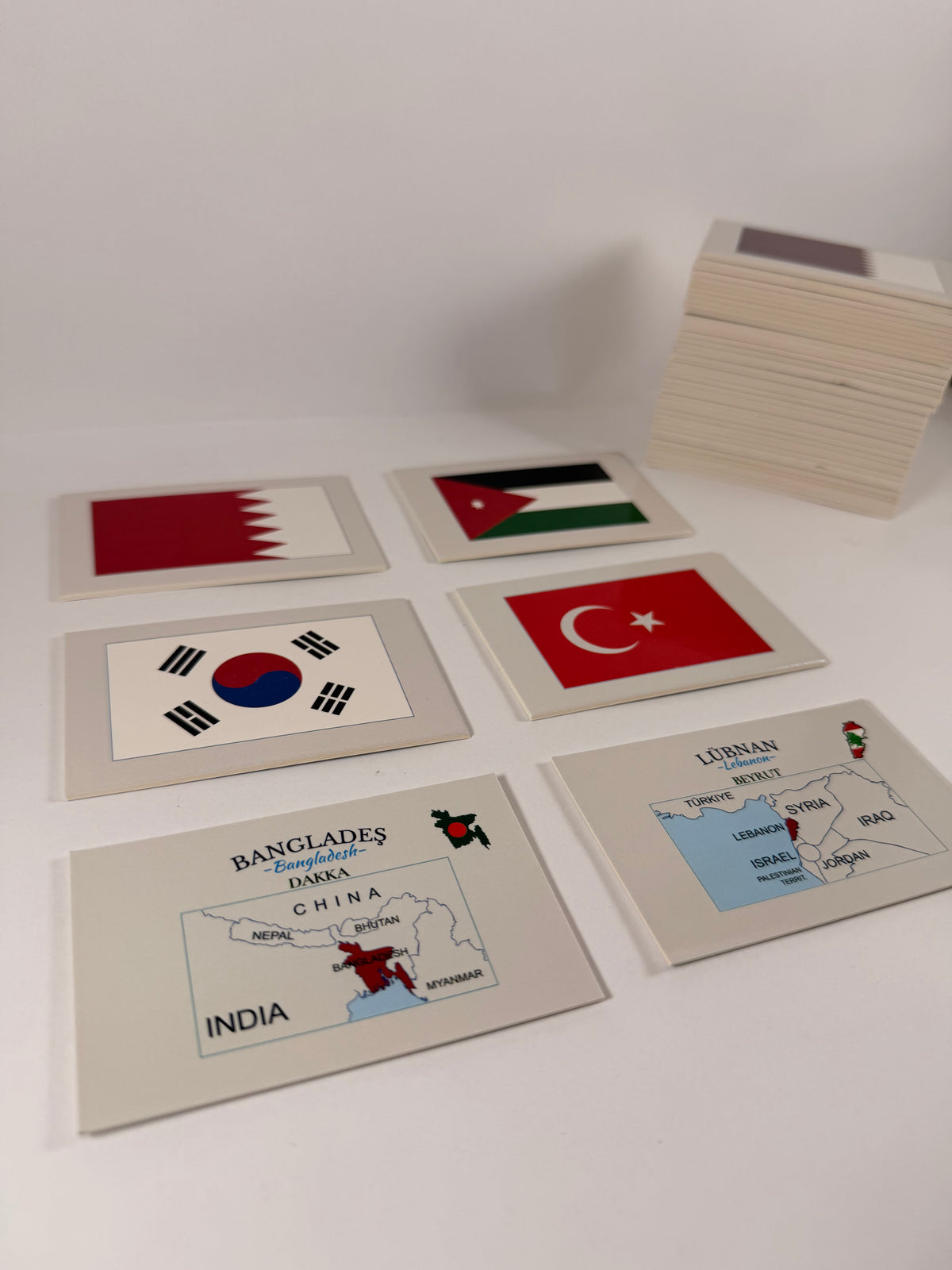 Asya Ülkeleri-Harita-Bayrak-Başkent Kartları