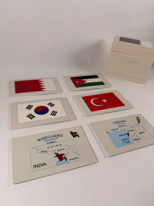 Asya Ülkeleri-Harita-Bayrak-Başkent Kartları