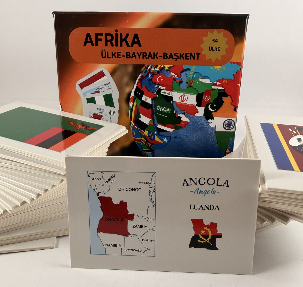 Afrika Ülkeleri-Harita-Bayrak-Başkent Kartları