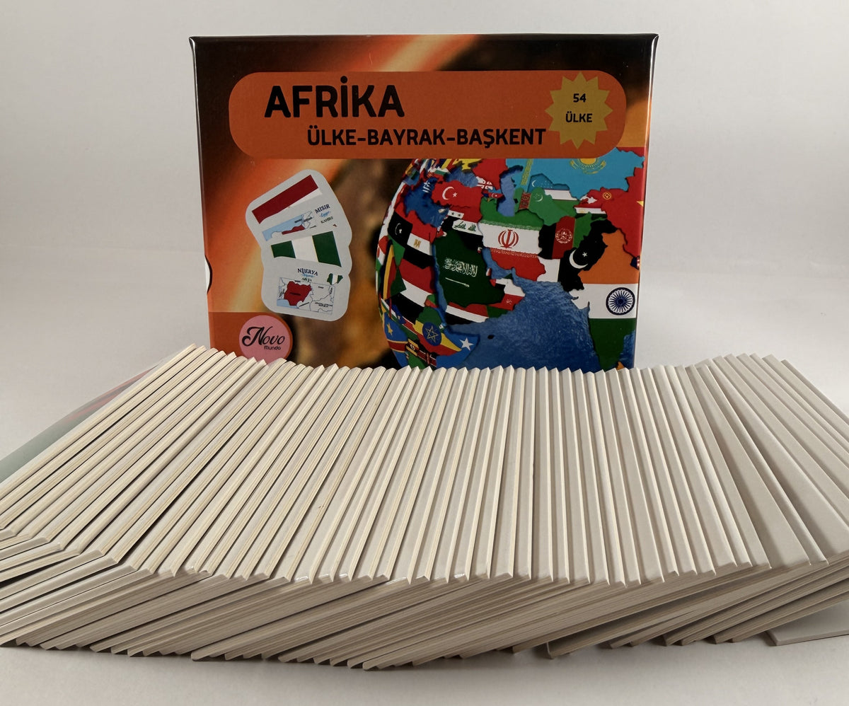 Afrika Ülkeleri-Harita-Bayrak-Başkent Kartları