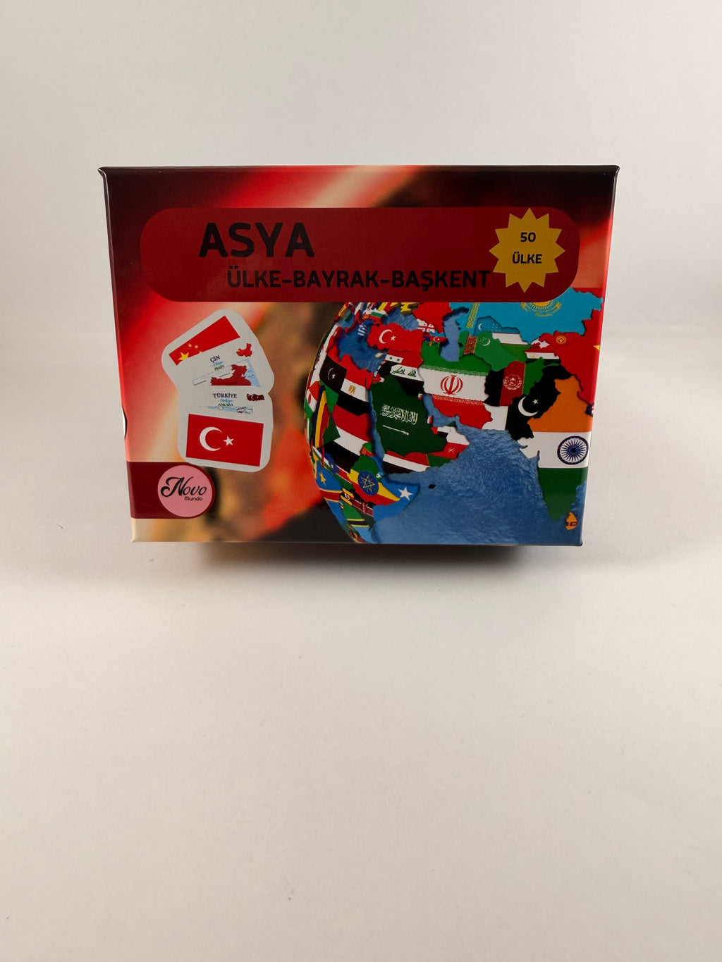 Asya Ülkeleri-Harita-Bayrak-Başkent Kartları